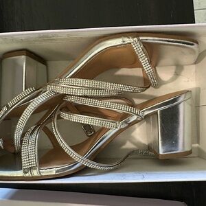 TOP Moda Metallic Rhinestone Heels